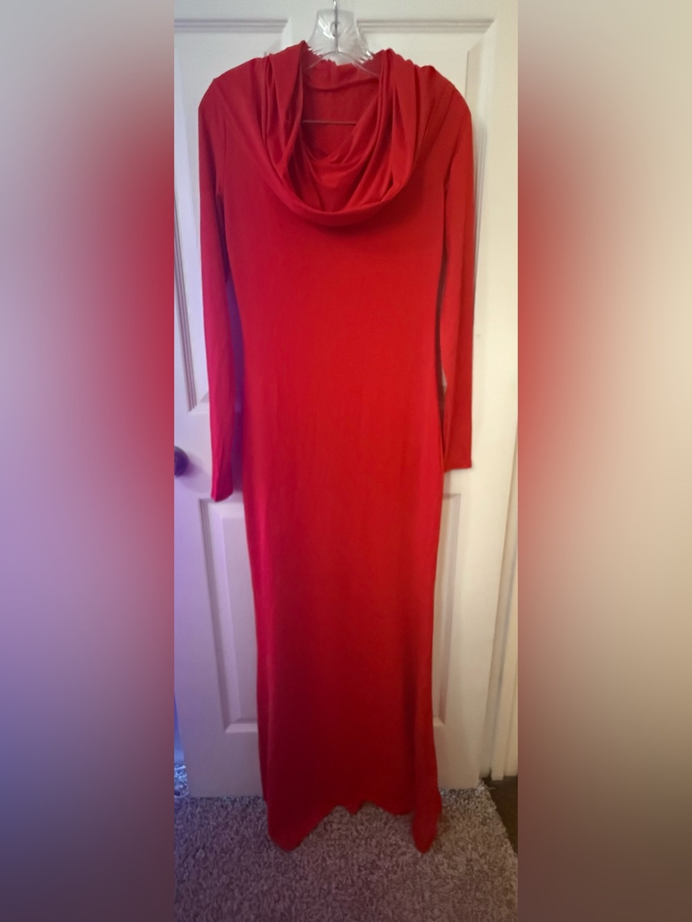 Classic Red Long Sleeve Women’s Dress